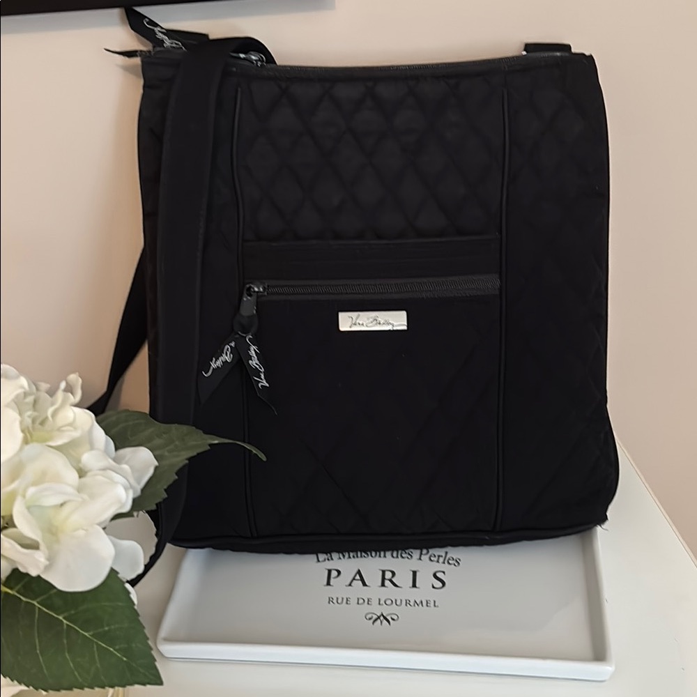 Vera Bradley Elegant Black Quilted Crossbody Bag